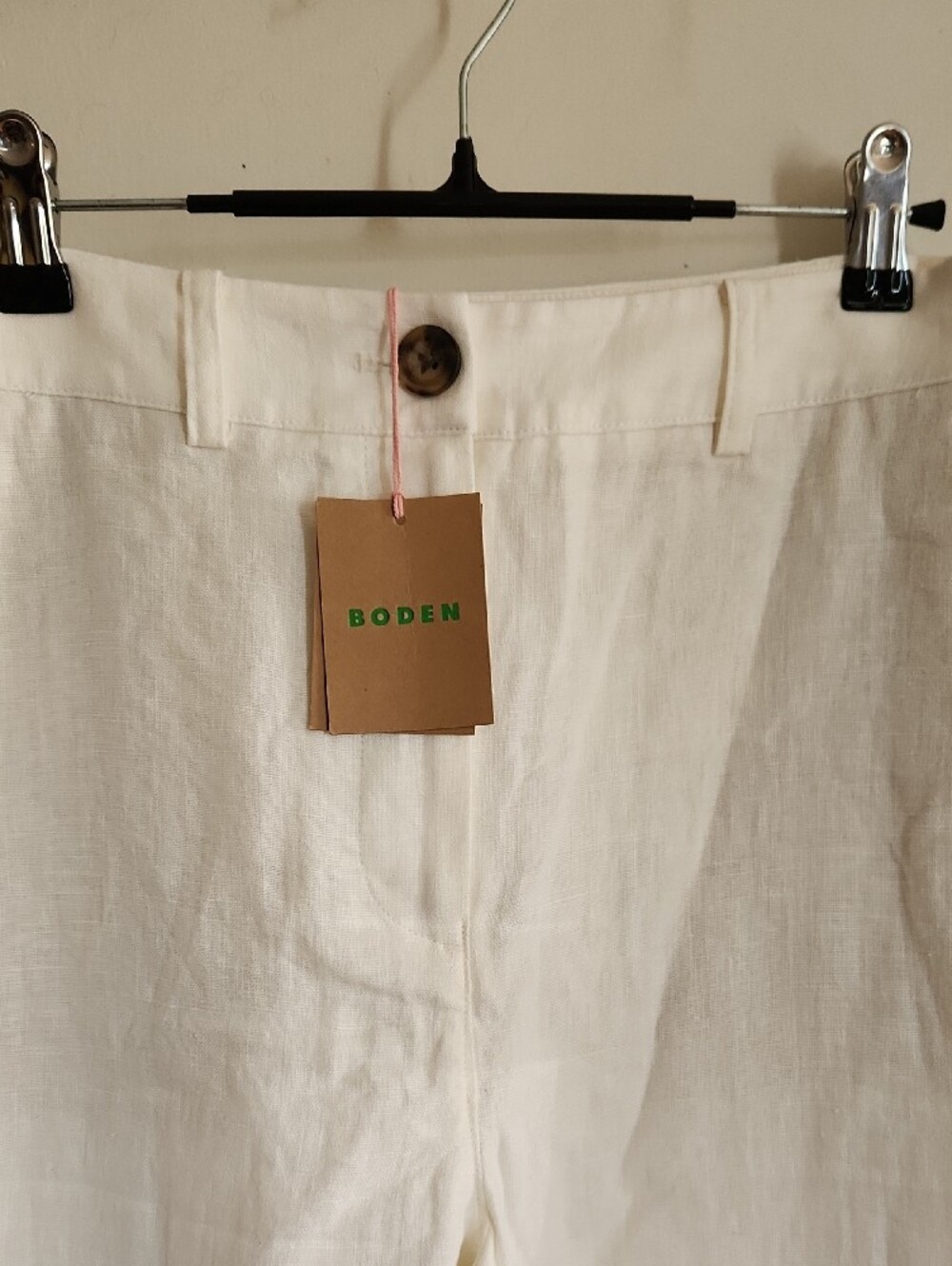 Boden Cream Linen Pants